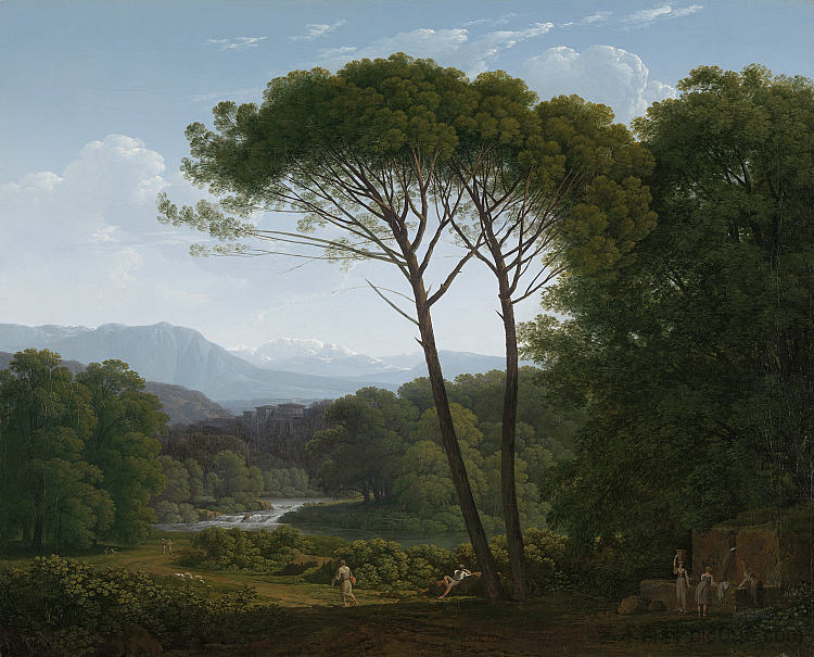 意大利景观与松树 Italianate Landscape with Pines (1795; Italy  )，亨利·沃格德