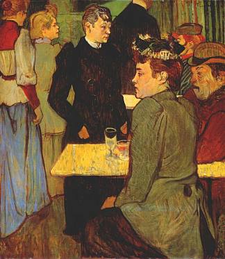 加莱特磨坊的角落 Corner in the Moulin de la Galette (1892)，亨利·玛丽·雷蒙·德·图卢兹·劳特累克