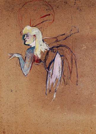 额外在弗利斯伯杰尔评论 Extra in the Folies Bergere Revue (1896)，亨利·玛丽·雷蒙·德·图卢兹·劳特累克