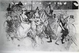 红磨坊晚会 Gala at the Moulin Rouge (1894)，亨利·玛丽·雷蒙·德·图卢兹·劳特累克