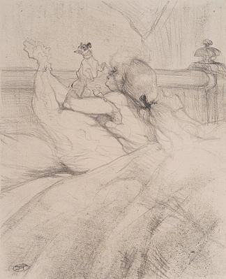 在床上 In Bed (c.1898)，亨利·玛丽·雷蒙·德·图卢兹·劳特累克