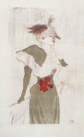 马塞勒·兰德小姐，站立 Mademoiselle Marcelle Lender, Standing (1895)，亨利·玛丽·雷蒙·德·图卢兹·劳特累克
