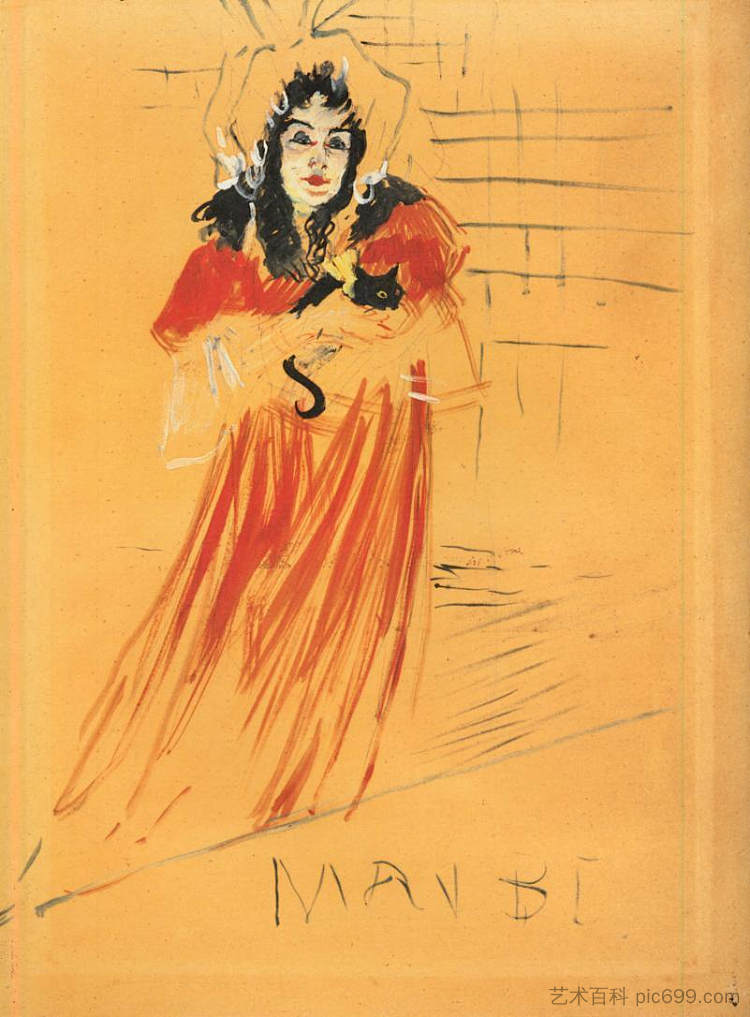 梅·贝尔福特小姐 Miss May Belfort (1895),亨利·玛丽·雷蒙·德·图卢兹·劳特累克