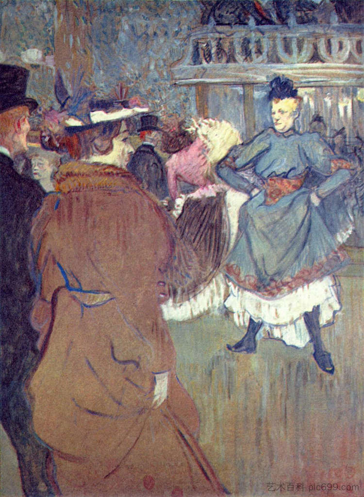 红磨坊 四重奏的出发 Moulin Rouge The departure of the quadrille (1892)，亨利·玛丽·雷蒙·德·图卢兹·劳特累克