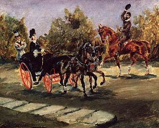 尼斯，在盎格鲁长廊上 Nice, on the Promenade des Anglais (1880)，亨利·玛丽·雷蒙·德·图卢兹·劳特累克
