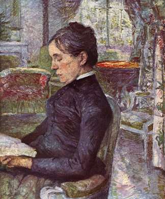 图卢兹·劳特累克伯爵夫人的肖像 Portrait of Countess A. de Toulouse Lautrec (c.1886)，亨利·玛丽·雷蒙·德·图卢兹·劳特累克
