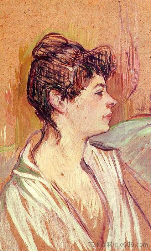 马塞勒的肖像 Portrait of Marcelle (1893 - 1894),亨利·玛丽·雷蒙·德·图卢兹·劳特累克