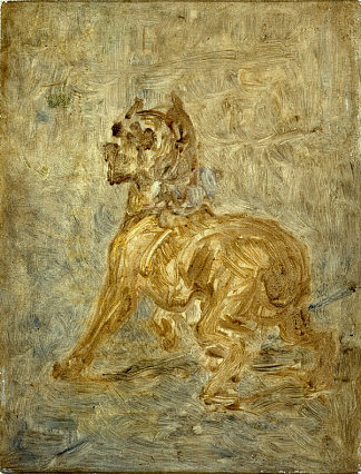 狗（图克素描） The Dog (Sketch of Touc) (c.1880)，亨利·玛丽·雷蒙·德·图卢兹·劳特累克