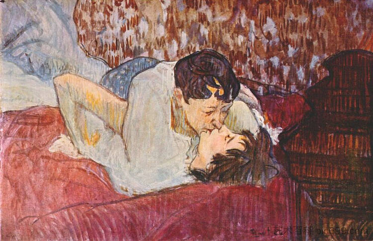 吻 The Kiss (1892 - 1893)，亨利·玛丽·雷蒙·德·图卢兹·劳特累克