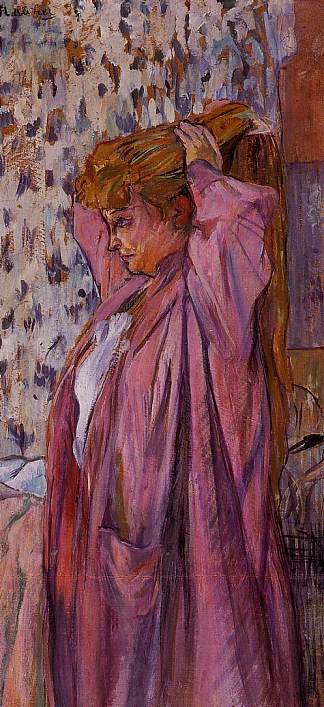 夫人重做她的发髻 The Madame Redoing Her Bun (1893)，亨利·玛丽·雷蒙·德·图卢兹·劳特累克