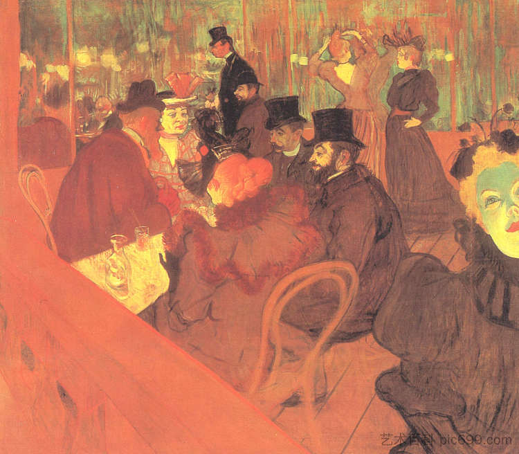 红磨坊普罗米诺瓦酒店 The Promenoir the Moulin Rouge (1892 - 1895),亨利·玛丽·雷蒙·德·图卢兹·劳特累克