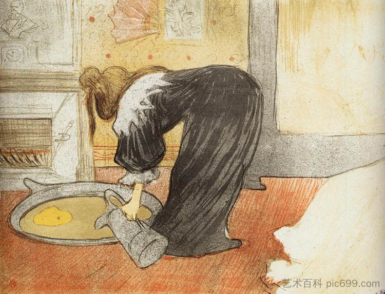他们女人与浴缸 They Woman with a Tub (1896),亨利·玛丽·雷蒙·德·图卢兹·劳特累克