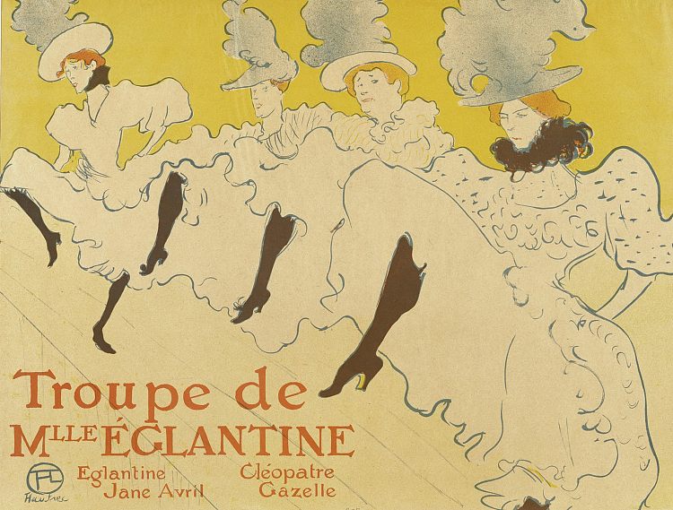 优雅小姐剧团（海报） Troupe de Mlle Elegantine (affiche) (1896)，亨利·玛丽·雷蒙·德·图卢兹·劳特累克