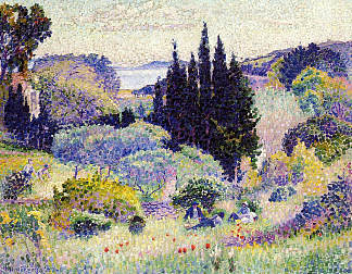 柏树，四月 Cypress, April (1904)，亨利·埃德蒙·克罗斯