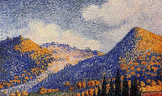 风景，小马瑞斯式山脉 Landscape, the Little Maresque Mountains (1896 – 1898)，亨利·埃德蒙·克罗斯