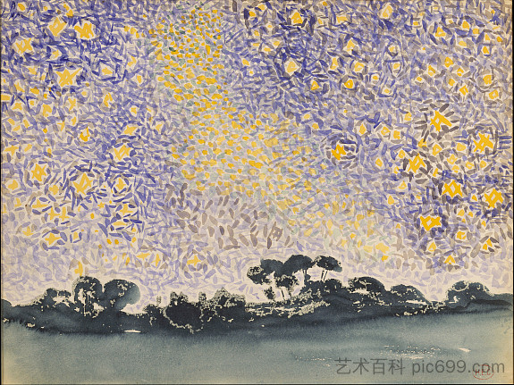 星光璀璨的风景 Landscape with Stars (1905 - 1908),亨利·埃德蒙·克罗斯