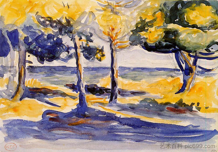 海边的树木 Trees by the Sea (1906 - 1907)，亨利·埃德蒙·克罗斯