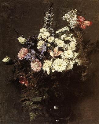 秋天的花朵 Autumn Flowers (1861)，亨利·方丹·拉图尔