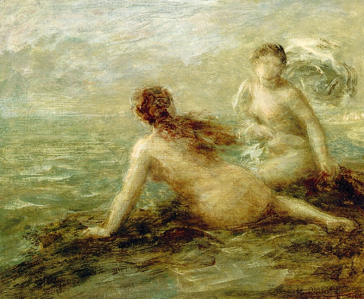 海边的沐浴者 Bathers by the Sea (1898)，亨利·方丹·拉图尔