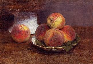 一碗桃子 Bowl of Peaches (1869)，亨利·方丹·拉图尔