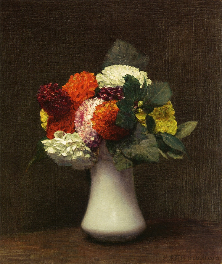 大丽花 Dahlias (1872)，亨利·方丹·拉图尔