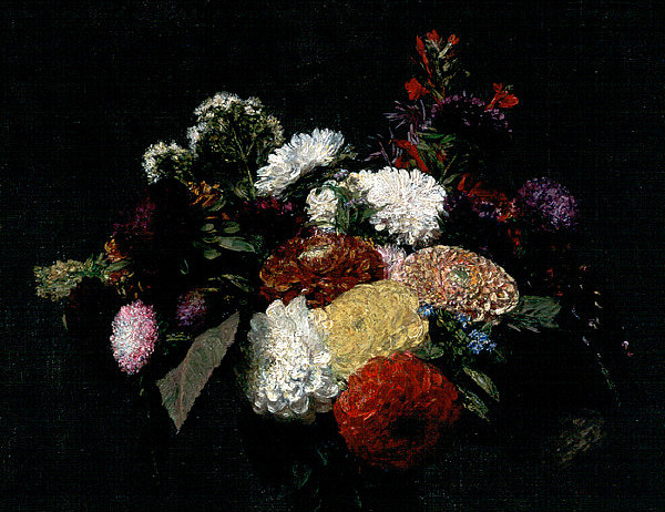 大丽花 Dahlias (1873)，亨利·方丹·拉图尔