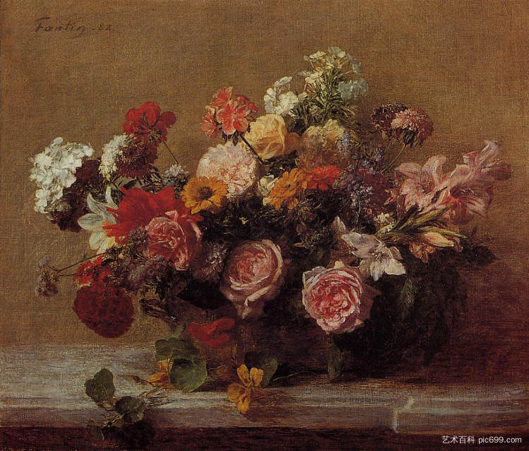 花 Flowers (1882)，亨利·方丹·拉图尔