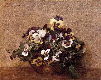 紫罗兰 Pansies (1887)，亨利·方丹·拉图尔