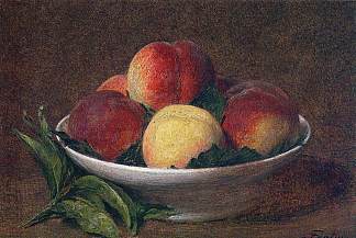 碗里的桃子 Peaches in a Bowl (1894)，亨利·方丹·拉图尔