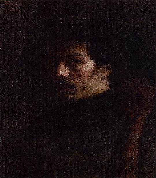 阿尔方斯·莱格罗斯的肖像 Portrait of Alphonse Legros (c.1858)，亨利·方丹·拉图尔