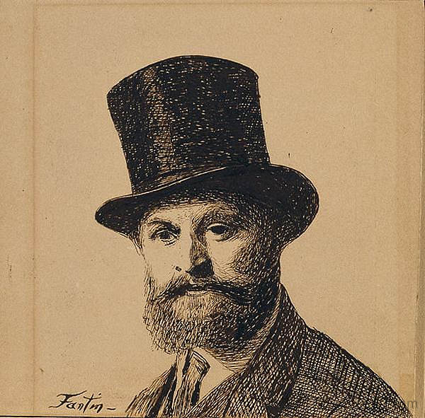 马奈画像 Portrait of Manet (1867),亨利·方丹·拉图尔