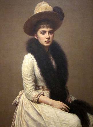 索尼娅的肖像 Portrait of Sonia (1890)，亨利·方丹·拉图尔