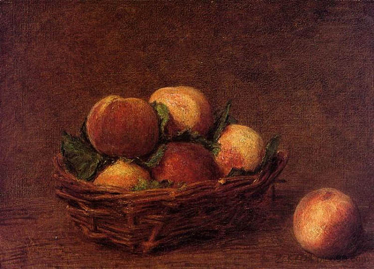 桃子静物 Still Life with Peaches (1896)，亨利·方丹·拉图尔
