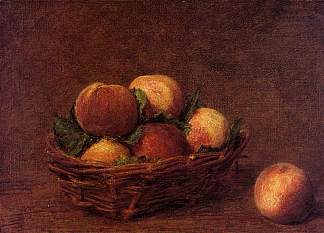 桃子静物 Still Life with Peaches (1896)，亨利·方丹·拉图尔