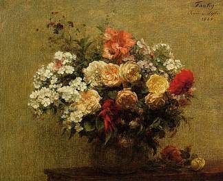 夏日花 Summer Flowers (1880)，亨利·方丹·拉图尔