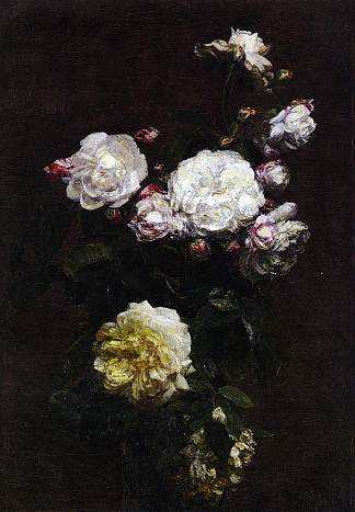 白玫瑰 White Roses，亨利·方丹·拉图尔