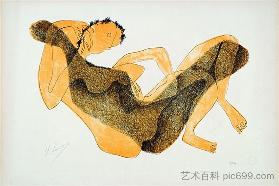 举起手臂躺着的女人 Femme allongée au bras levé (1950)，亨利劳伦斯