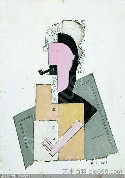 男人与烟斗 Man with Pipe (1919)，亨利劳伦斯