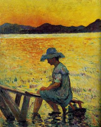 圣特罗佩，日落 Saint-Tropez, Sunset (1904)，亨利·曼金