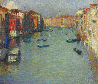 威尼斯大运河上的贡多拉 Gondolas on the Grand Canal in Venice，亨利马丁
