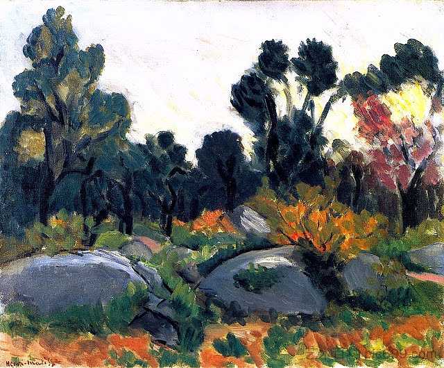 卢普山谷的岩石 Rocks in the Vallée Du Loup (1925)，亨利·马蒂斯