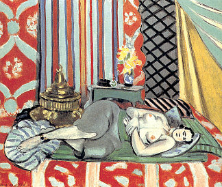 一个裸体躺在她的背上 A Nude Lying on her Back (1927)，亨利·马蒂斯