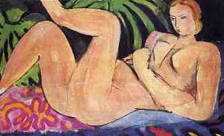 一个把脚跟放在膝盖上的裸女 A Nude with her Heel on her Knee (1936)，亨利·马蒂斯