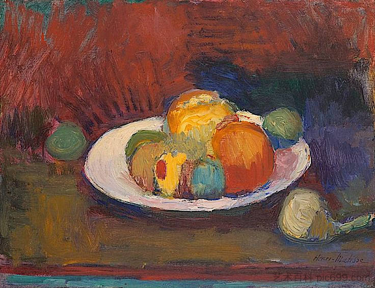 水果盘 Assiette De Fruits (Fruit Dish) (1902),亨利·马蒂斯