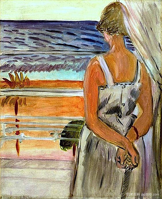 窗边 Beside the Window (c.1921)，亨利·马蒂斯