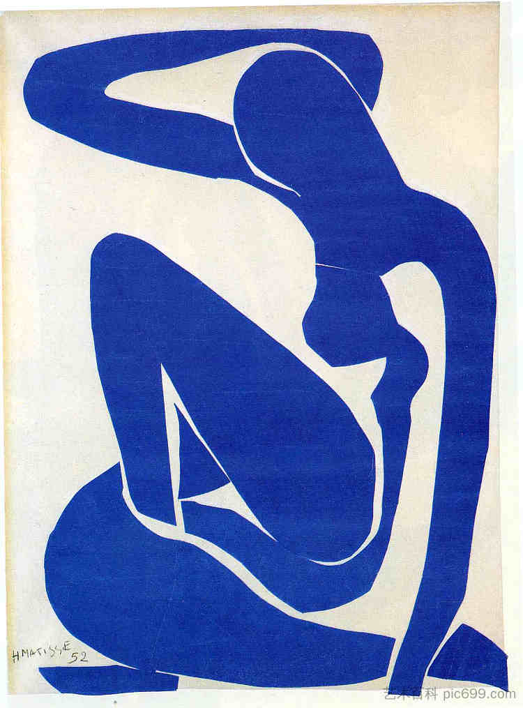 蓝色裸体 Blue Nude (1952)，亨利·马蒂斯