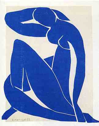 蓝色裸体II Blue Nude II (1952)，亨利·马蒂斯