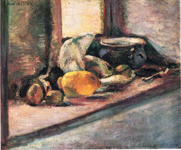 蓝罐和柠檬 Blue Pot and Lemon (1897),亨利·马蒂斯