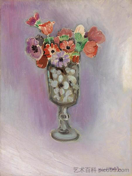 海葵花束 Bouquet of Anemones (1918)，亨利·马蒂斯