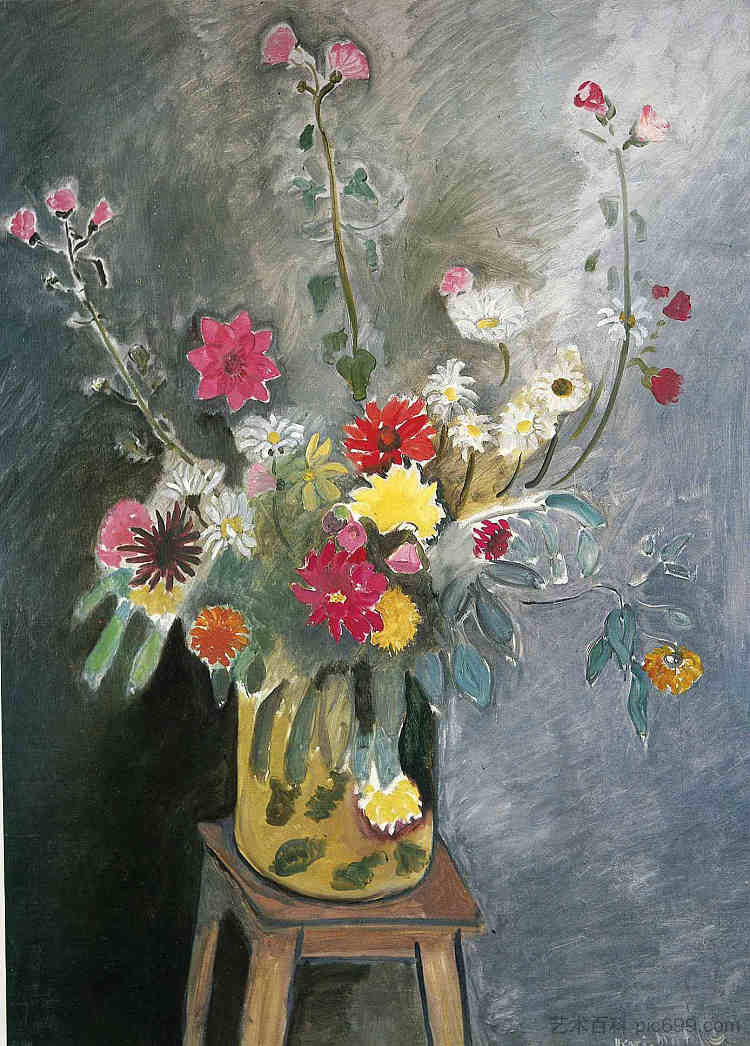 混合花束 Bouquet of mixed flowers (1916 - 1917)，亨利·马蒂斯